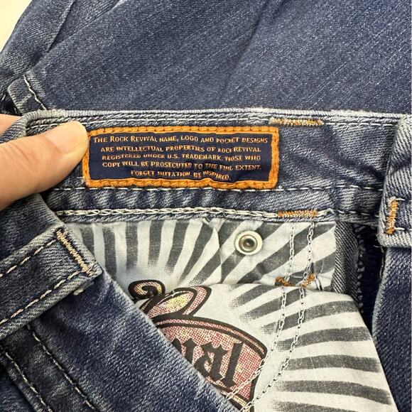 Rock Revival Sherry Easy Skinny Jeans Size 27 – Distressed Embellished Denim - Picture 5 of 9